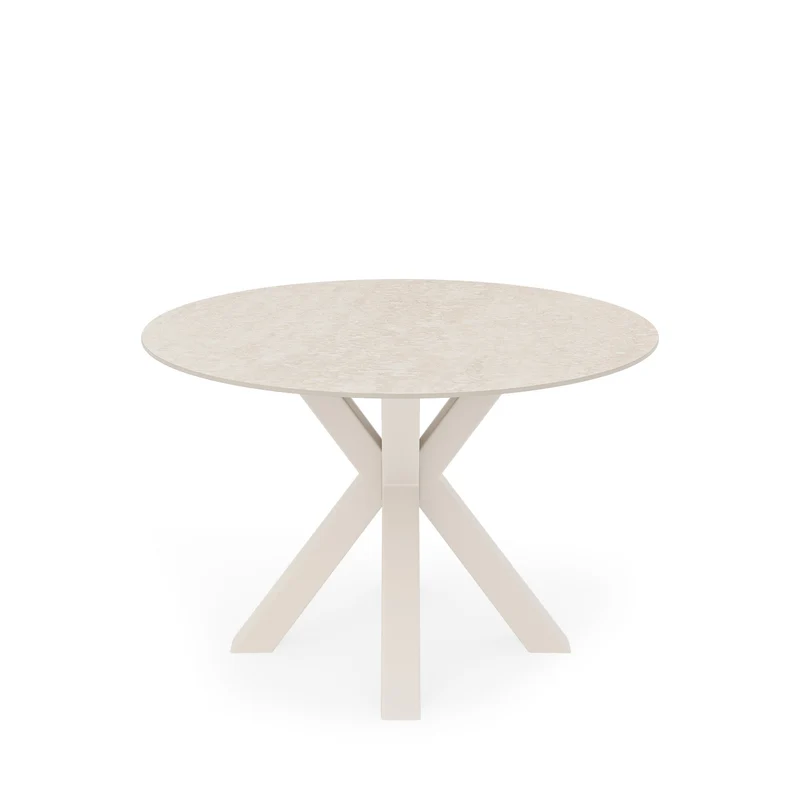 Mesa de comedor Fiorella travertino y beige Ø 120 cm redonda