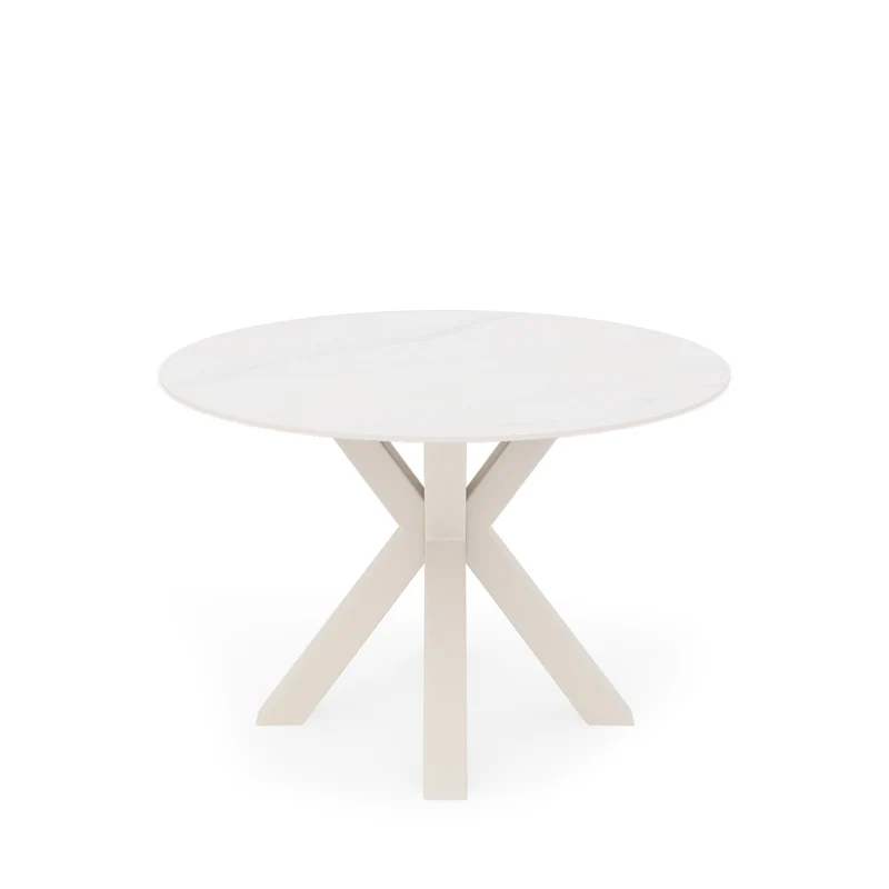 Mesa de comedor Fiorella Creta y beige Ø 120 cm redonda