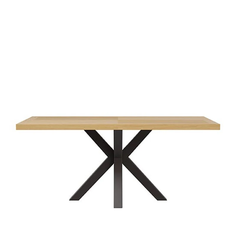 Mesa de comedor Elaine roble y negro 180 × 100 cm fija