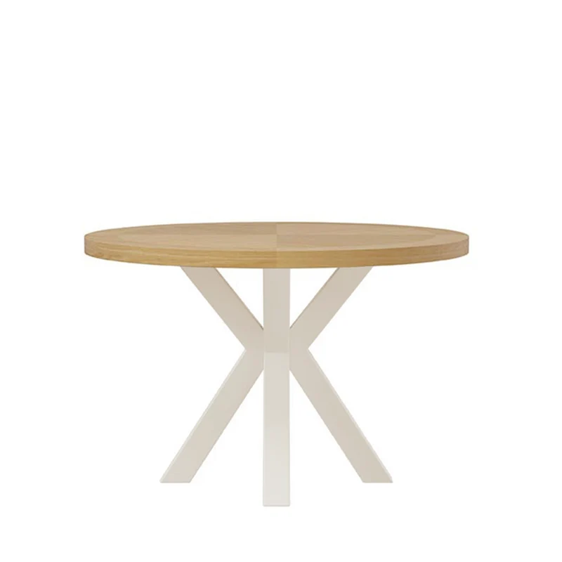 Mesa de comedor Beverly roble y beige Ø 120 cm redonda fija