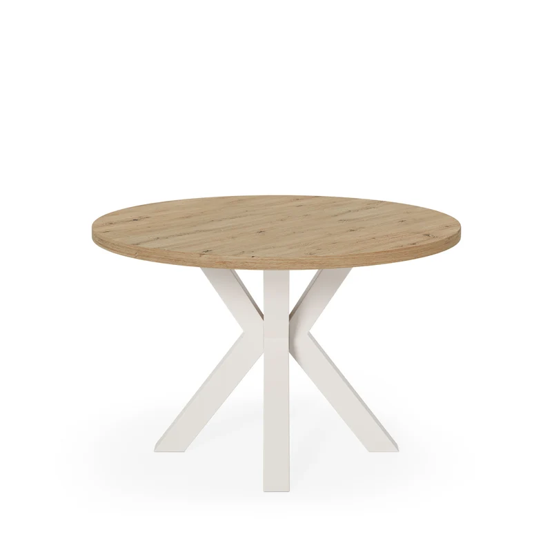 Mesa de comedor Sandy natural y beige Ø 120 cm redonda