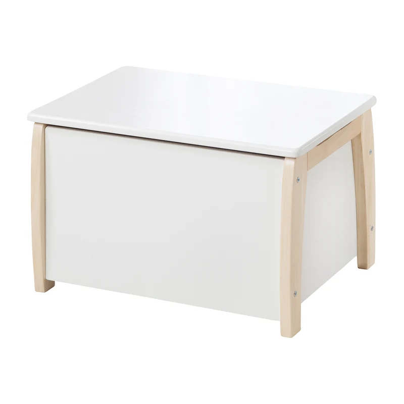 Kinder- & Spielzeugtruhe aus Massivholz, bicolor, inklusive Dämpfungsbeschlag