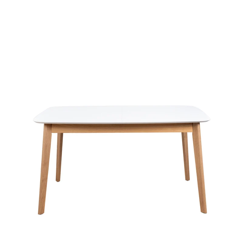 Mesa de comedor Kenna blanco y roble 140 cm extensible