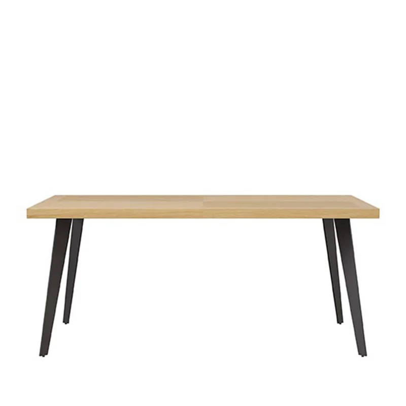 Mesa de comedor Randy roble y negro 180 × 100 cm fija
