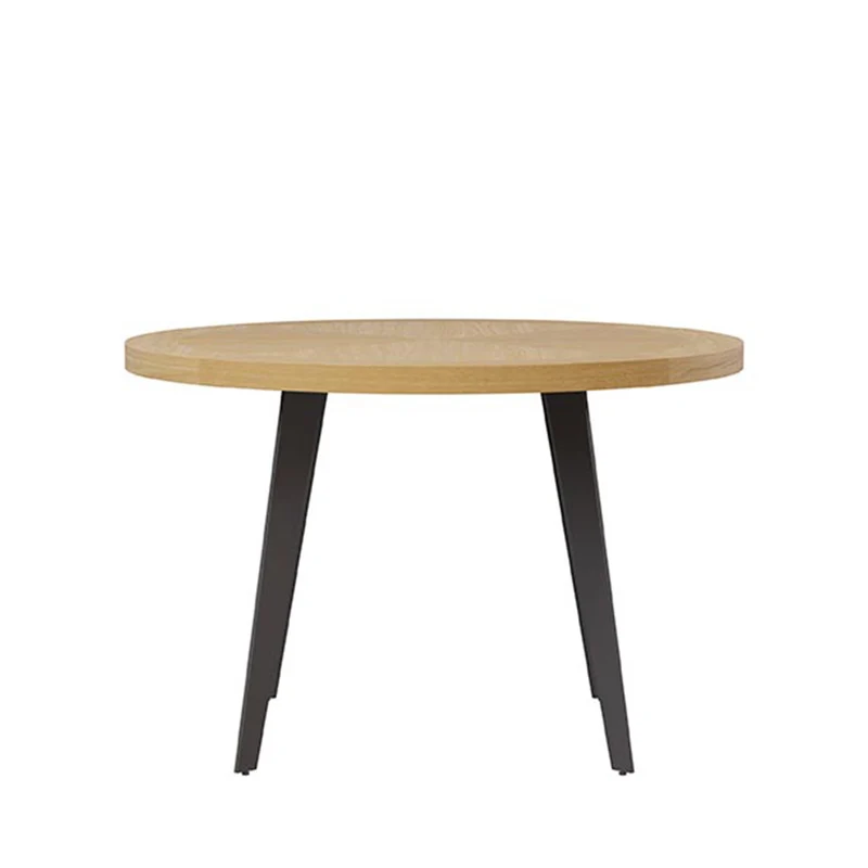 Mesa de comedor Amanda roble y negro Ø 120 cm redonda fija