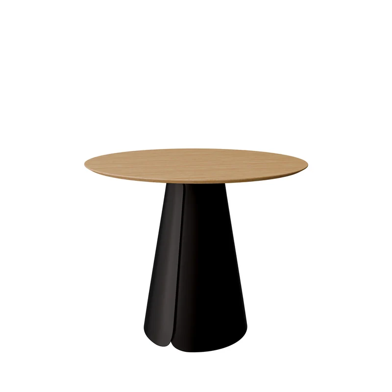 Mesa de comedor Daisy roble y negro Ø 100 cm redonda fija