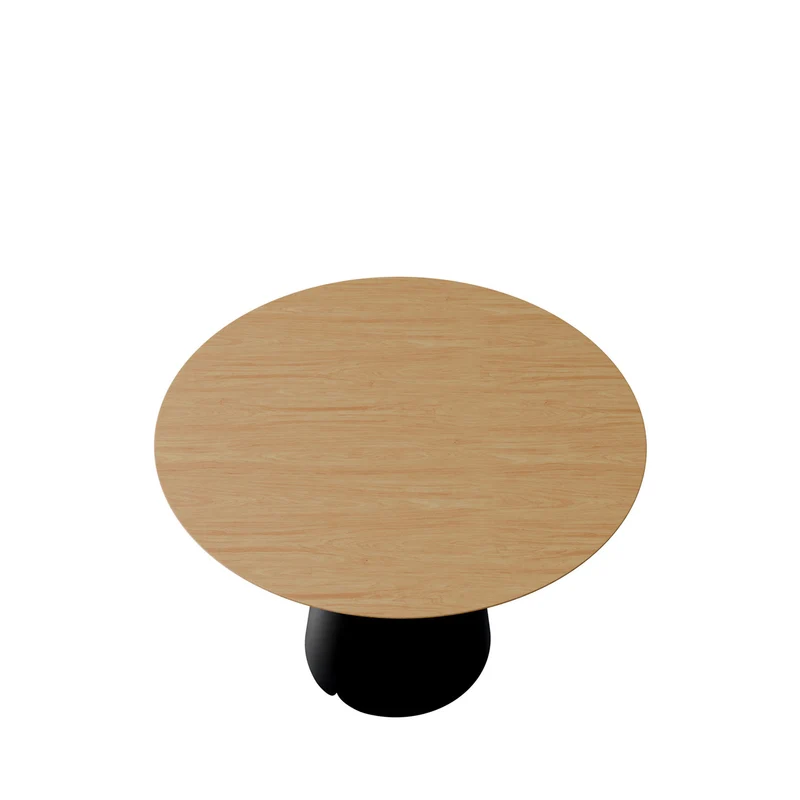 Mesa de comedor Daisy roble y negro Ø 100 cm redonda fija