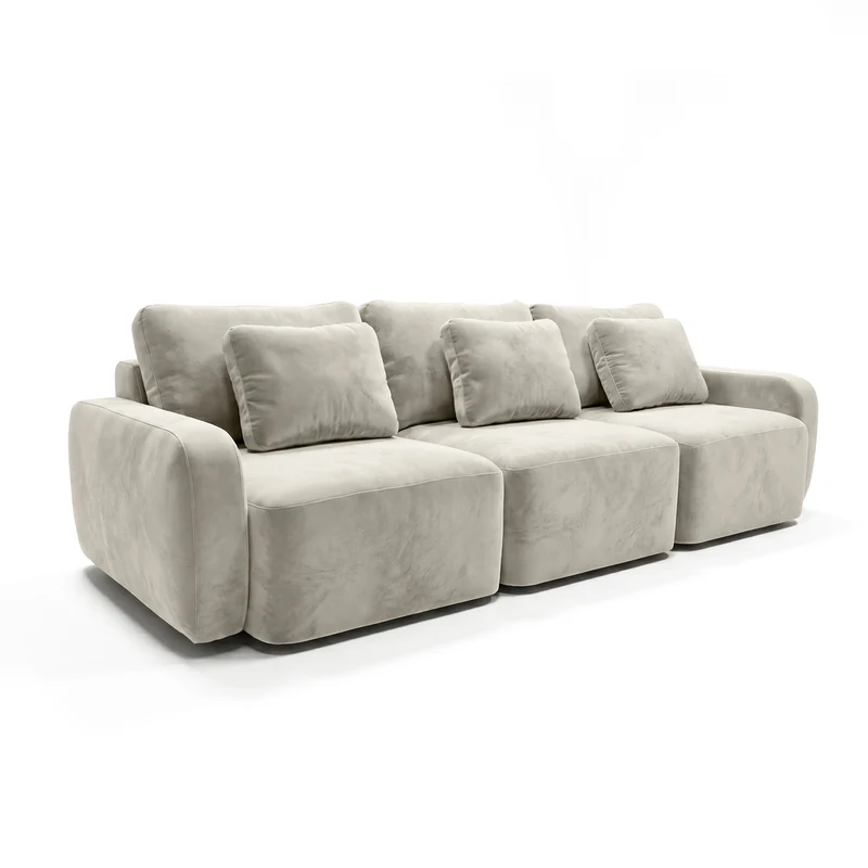 Sofá 3 Cuerpos Portillo Tela Beige - 2.80m a Confección