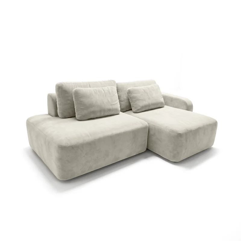 Sofá 2 cuerpos Portillo Con Pouf Izquierdo Tela Beige - 2.75m a Confección