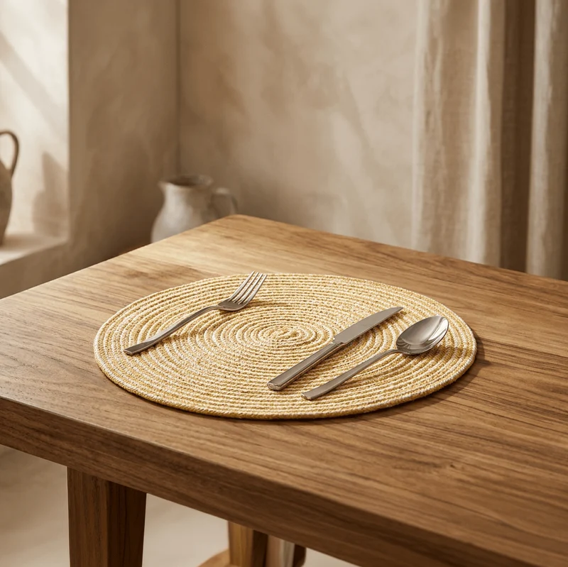 Individual Algodão Riscas Amarelo D40