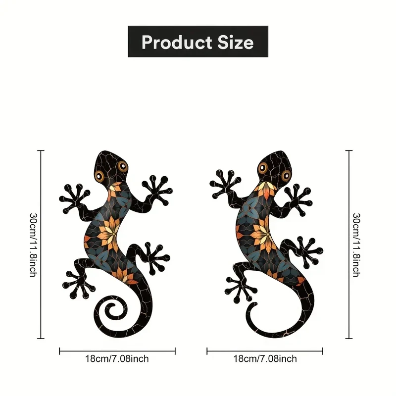 Artistic Mosaic Gecko Wall Decor