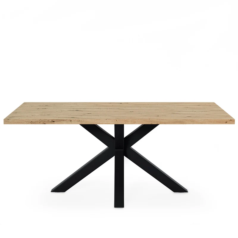 Mesa de comedor Sandy natural y negro 200 cm rectangular