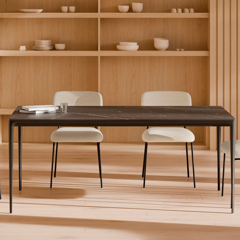 Mesa de comedor Arya Sahara y negro 140 cm rectangular