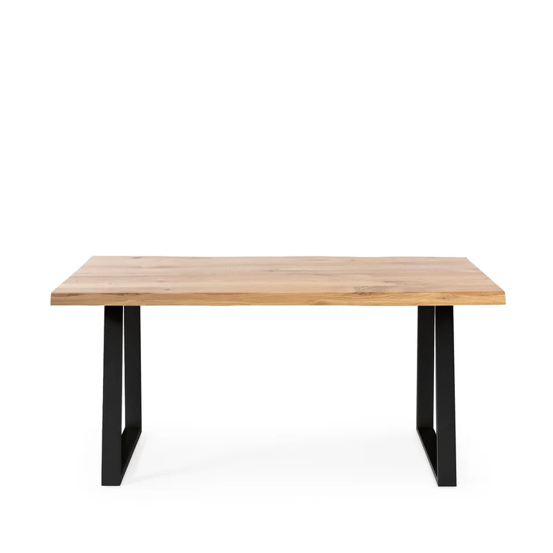 Mesa de comedor Carole roble y negro 140 cm fija