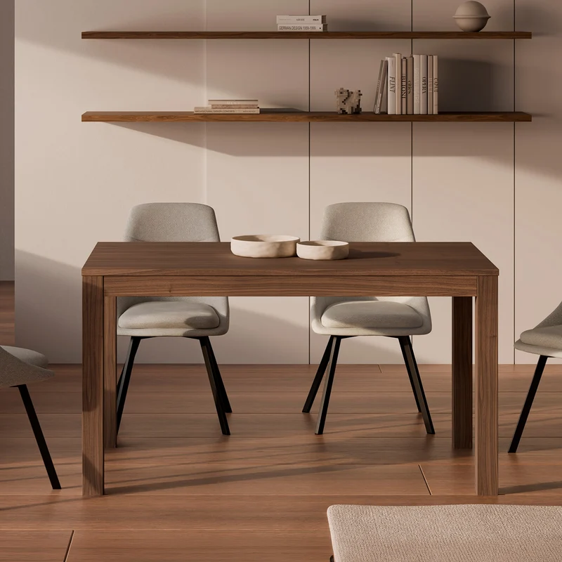 Mesa de comedor Molly nogal 120 cm rectangular extensible