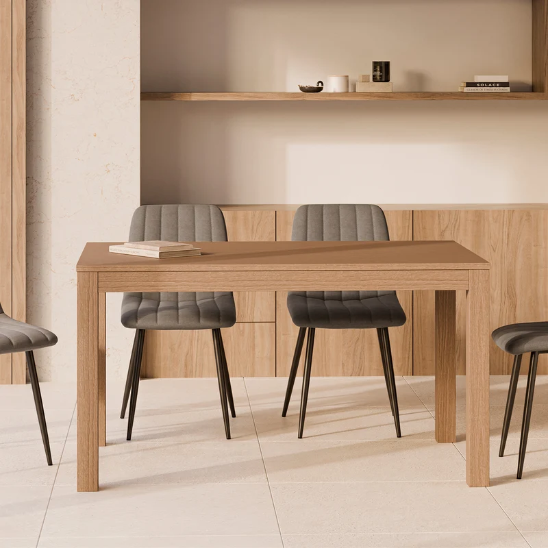 Mesa de comedor Molly roble 120 cm rectangular extensible