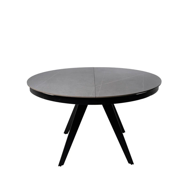 Mesa de comedor Luna gris y negro Ø 130 cm redonda