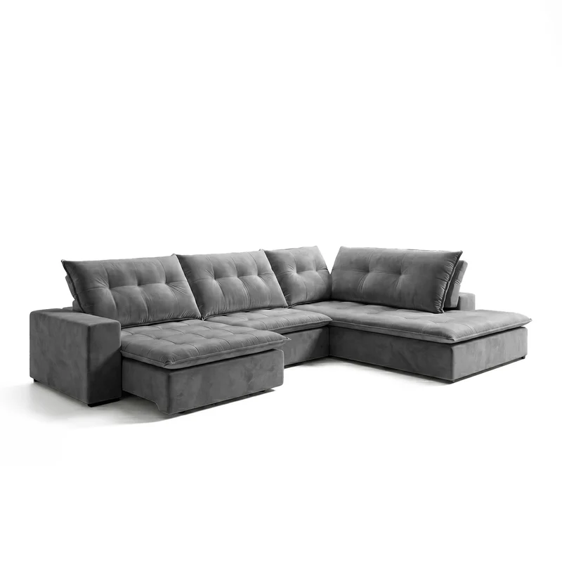 Sofá 3 Cuerpos Sidney con Chaise Derecho Gris Oscuro - 2.60 x 1.88m a Confección