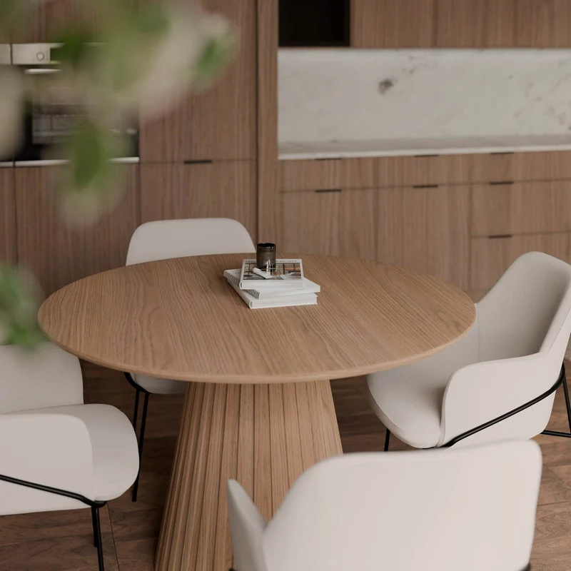 Mesa de comedor Nayla roble Ø 120 cm redonda fija