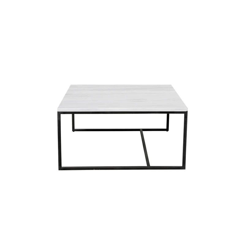Mesa de centro cuadrada de mármol - Blanco - Will - 70×70×36.5cm