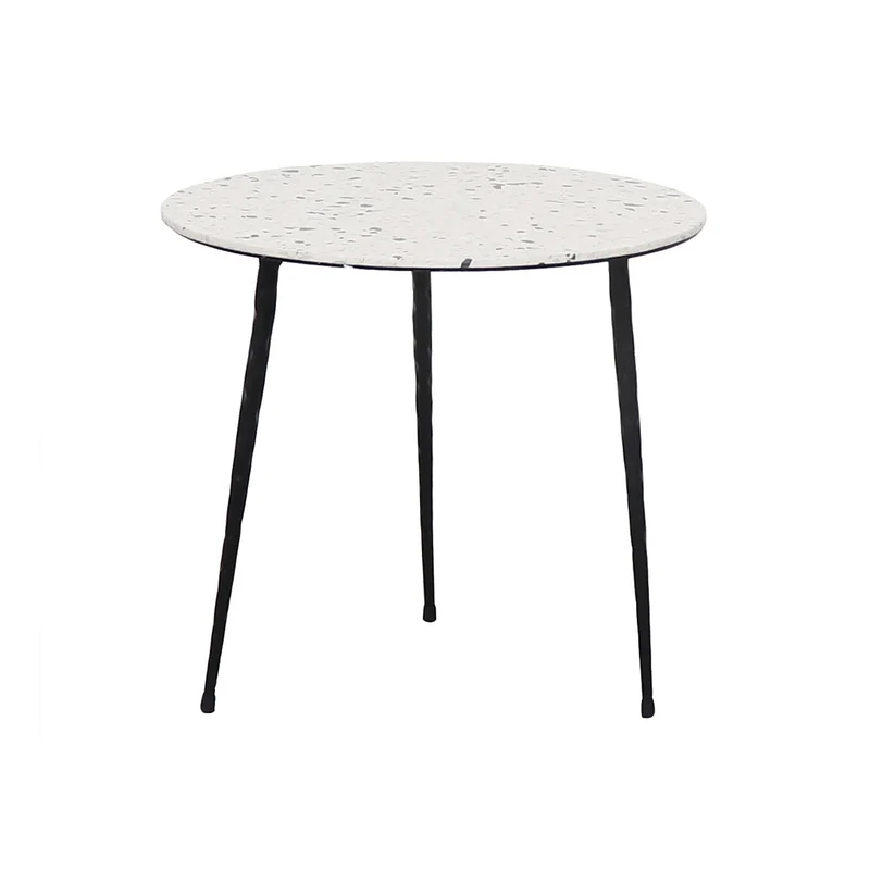 Mesa auxiliar Mauritz - Terrazo negro/blanco - 40×40×40cm