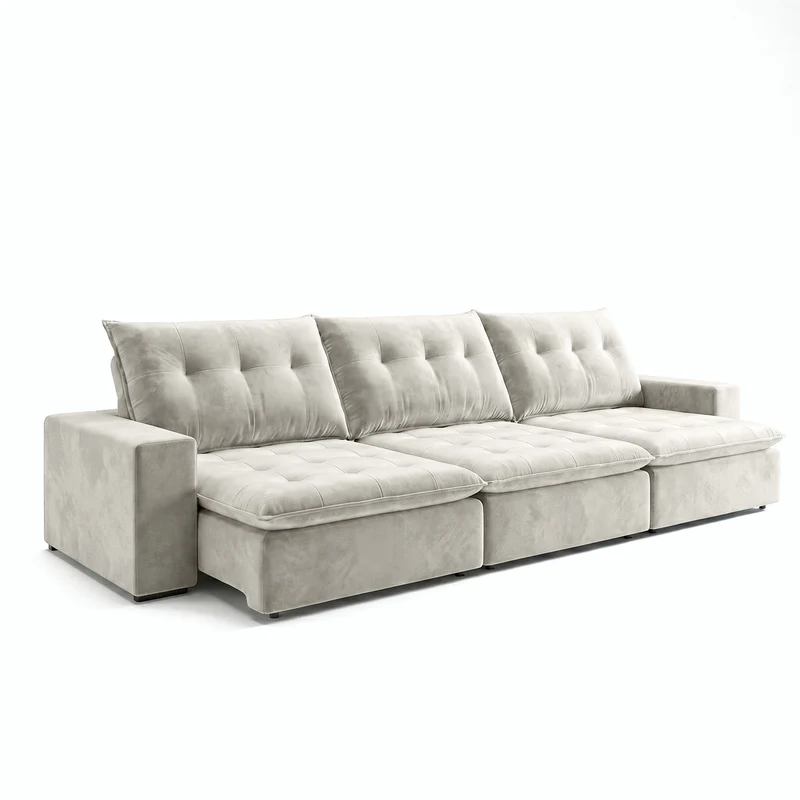 Sofá 3 Cuerpos Sidney Tela Beige - 2.54m a Confección