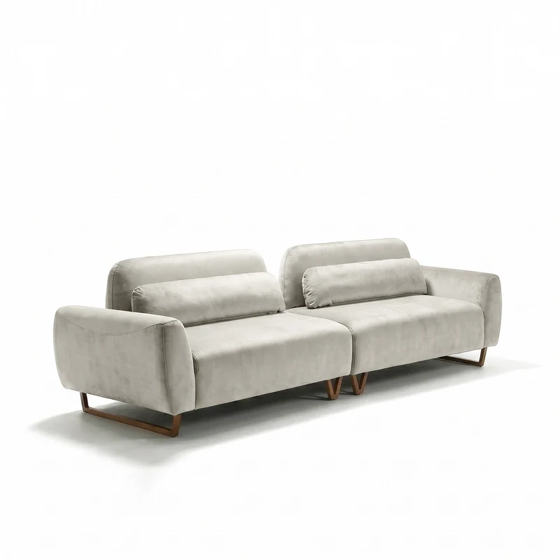 Sofá 2 cuerpos Laguna Cónico Tela Beige - 2.62m a Confección