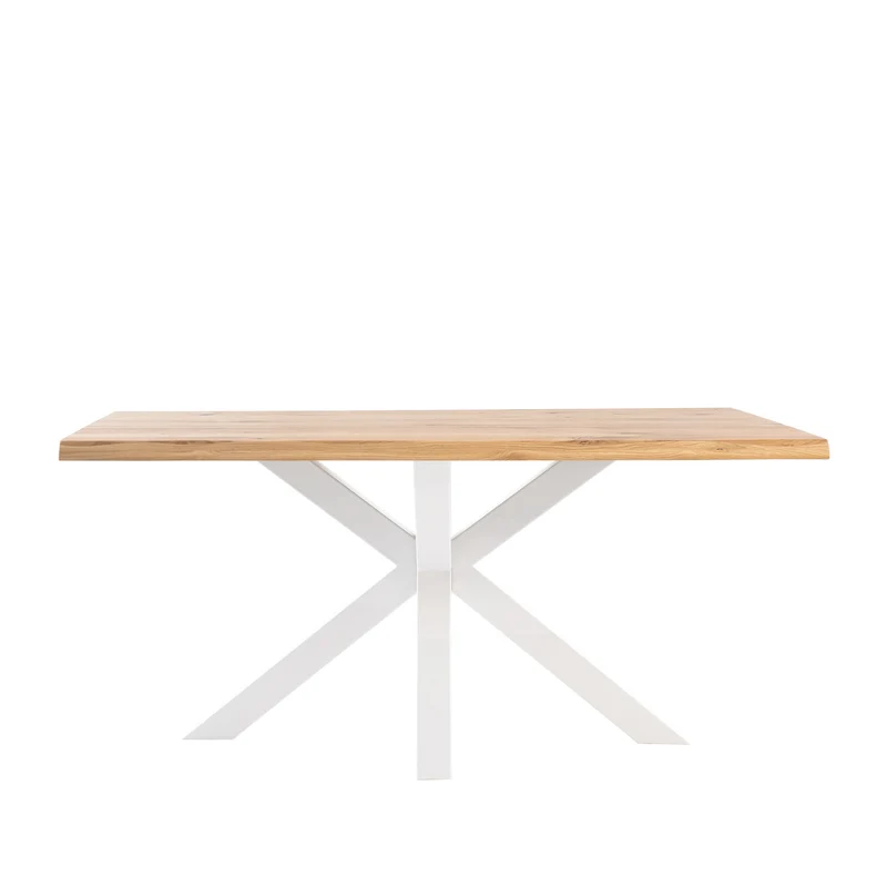 Mesa de comedor Grace natural y blanco 140 cm