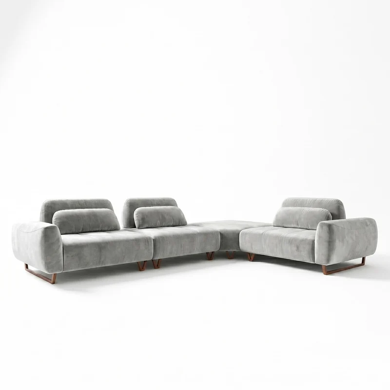 Sofá 3 cuerpos Laguna en L Tela Beige - 2.38x3.28m a Confección