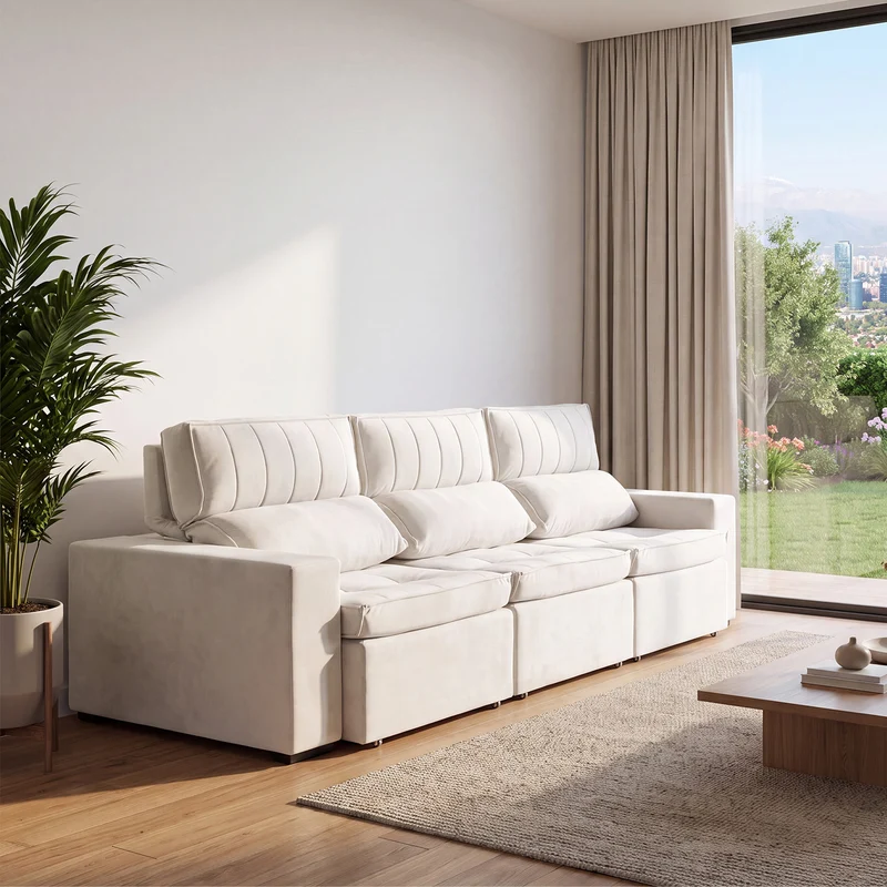 Sofá 3 cuerpos Toquio Tela Beige - 2.84m a Confección