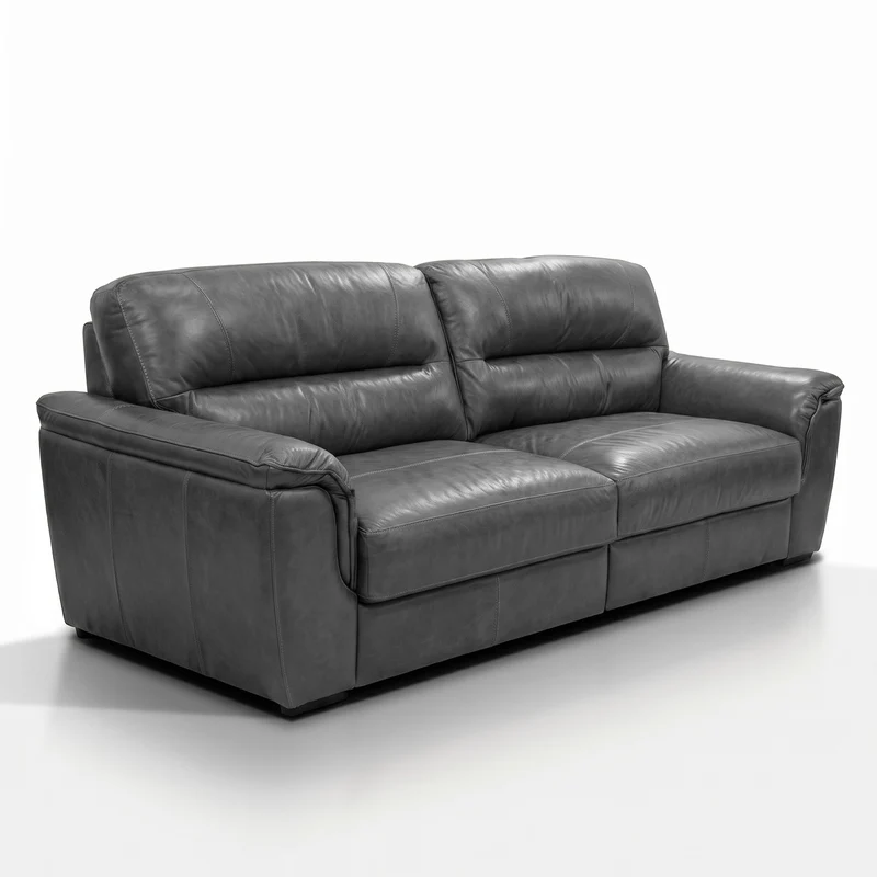 Sofá 2 cuerpos de cuero Vinson Color Gris - 2.80m a Confección
