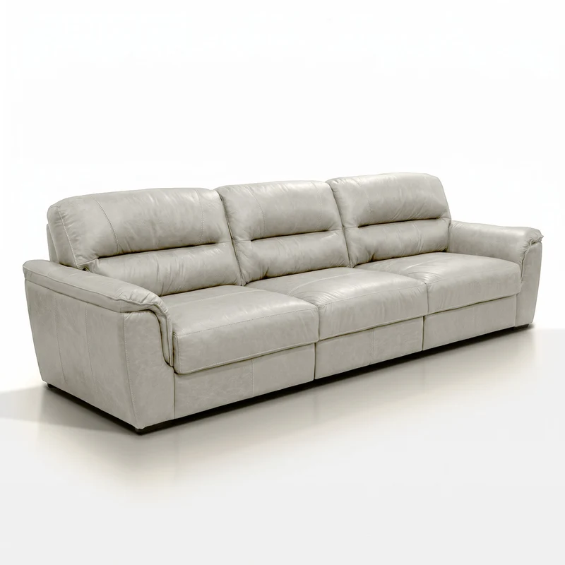 Sofá 3 cuerpos de cuero Vinson Color Crema - 3.30m a Confección