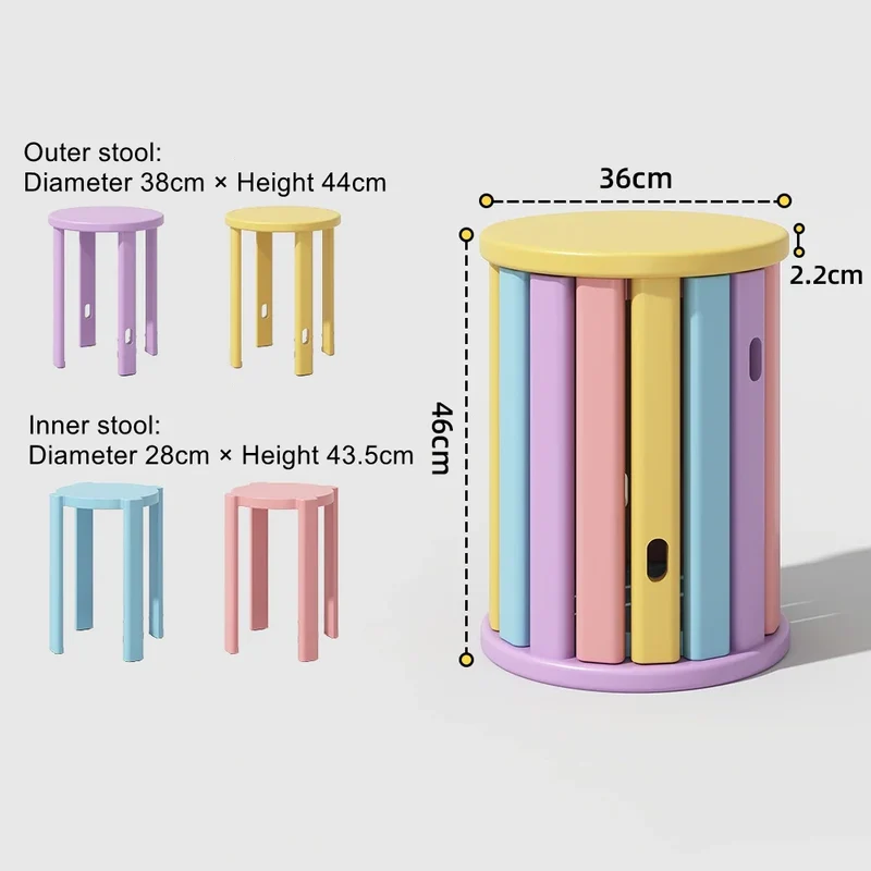 Stackable Rainbow Wooden Chair Table
