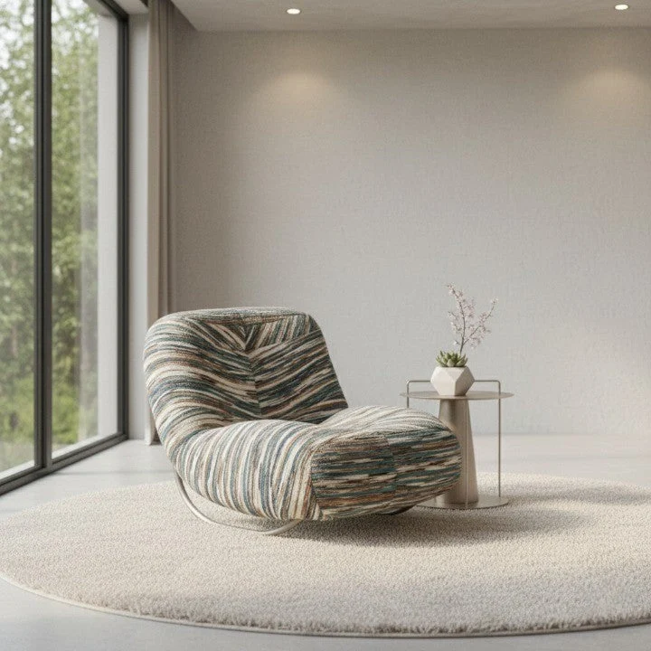 Italian Lounge Modern Curved Rocking Chair