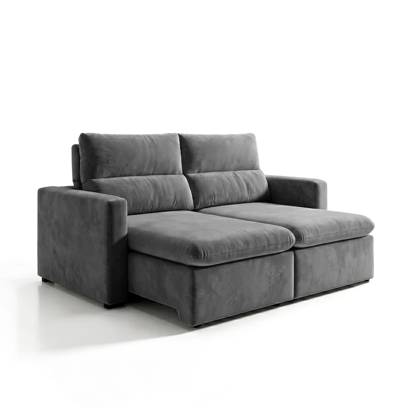 Sofá 2 Cuerpos Dublin Tela Gris Oscuro - 1.90m a Confección