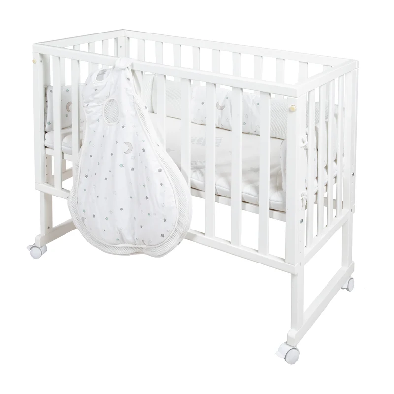 Stubenbett 'safe asleep®' 3 in 1, 'Sternenzauber', Beistellbett weiß, Babybett & Bank, inkl. Zubehör