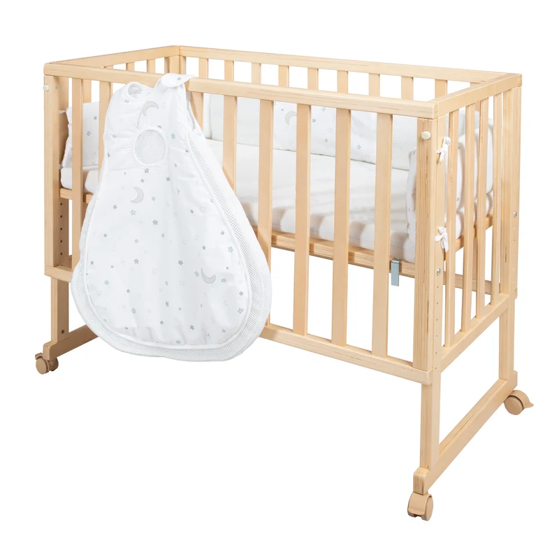 Stubenbett 'safe asleep®' 3 in 1, 'Sternenzauber', Beistellbett, Babybett & Bank, natur, inkl. Zubehör