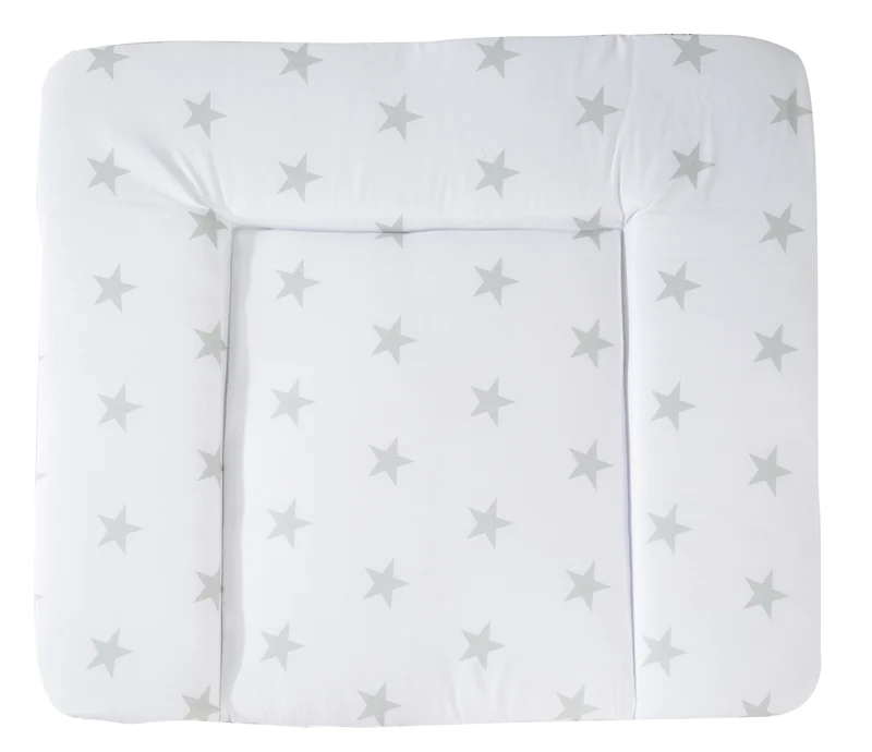 Wickelauflage 'Little Stars' - 85 x 75 cm - PU beschichtet - Weiß / Hellgrau