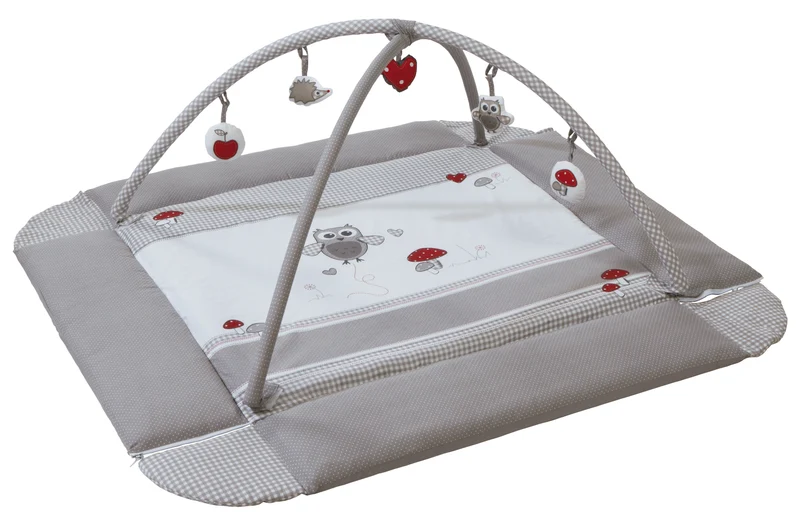 Babynest 'Adam & Eule', 4in1, Wickelauflage, Spieldecke, Activity Center & Laufgittereinlage