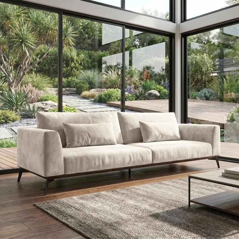 Sofá 2 Cuerpos Palace Single Tela Beige - 2.16m a Confección