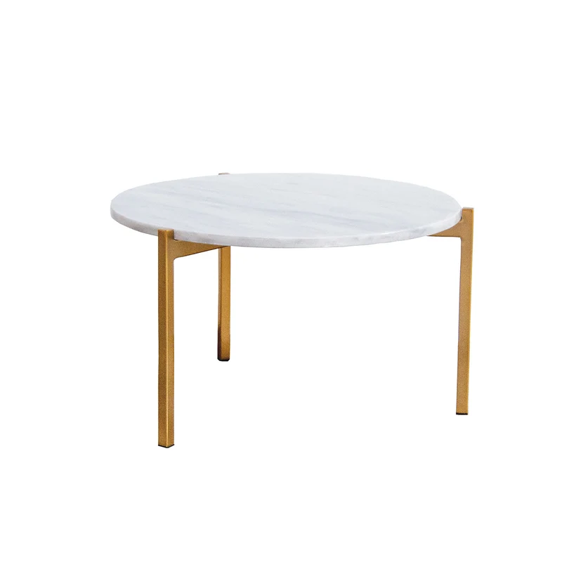 Mesa de Centro de Mármol - Leonard - Mármol Blanco - Ø58cm