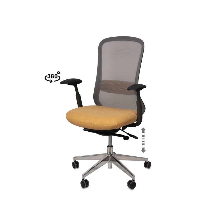 Silla de oficina Rotterdam mostaza