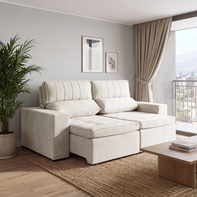 Sofá 2 cuerpos Toquio Tela Beige - 2.04m a Confección