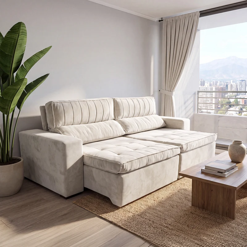 Sofá 2 cuerpos Toquio Tela Beige - 2.44m a Confección
