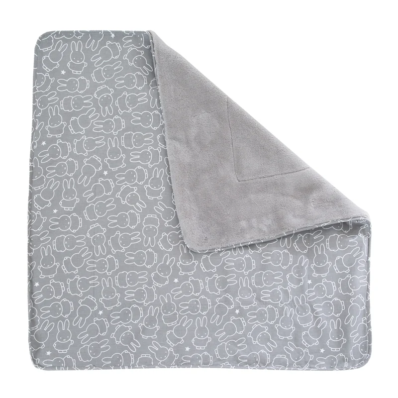 Babydecke 'miffy®', 2 seitig: 1x super weich, warm & flauschig, 1x 100 % Baumwolle