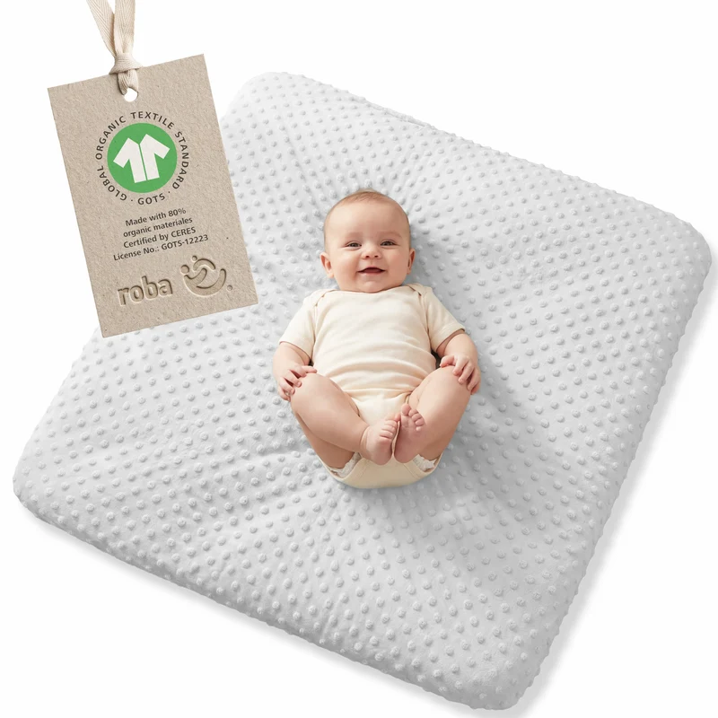 Organic Spannbezug für Wickelauflagen 'Lil Planet' aus Bio-Jersey - GOTS - 85 x 75 cm - Silbergrau