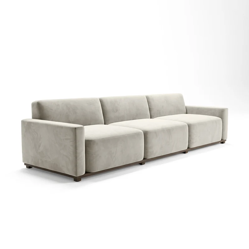 Sofá 3 Cuerpos Piacenza Tela Beige - 3.04m a Confección