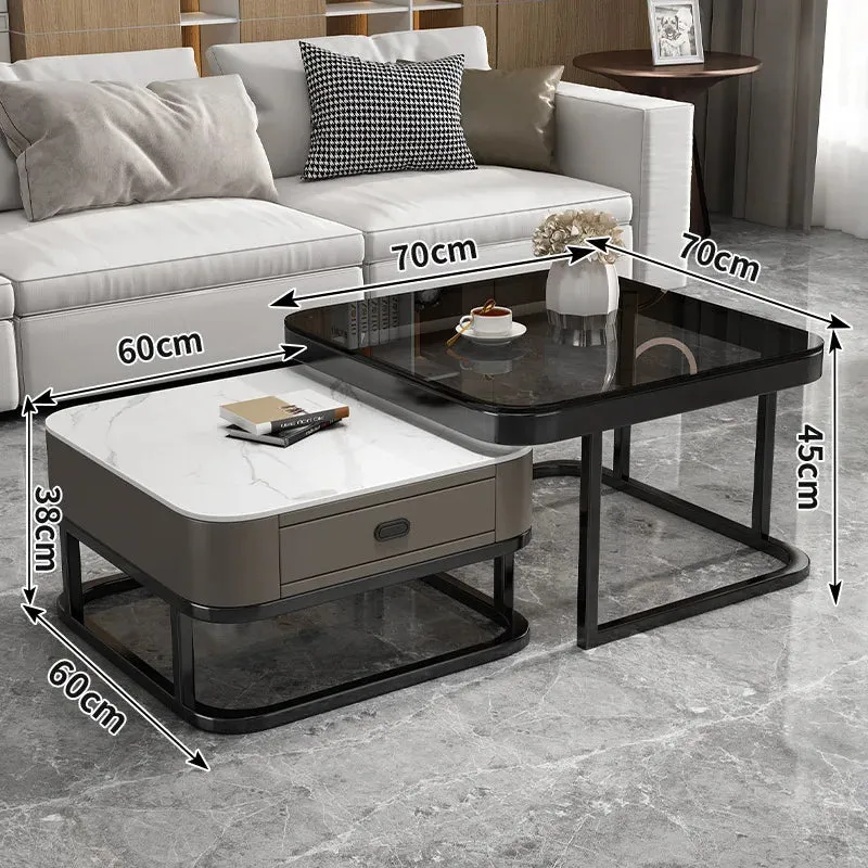 Nordic Nested Dual-Layer Elegant Coffee Table