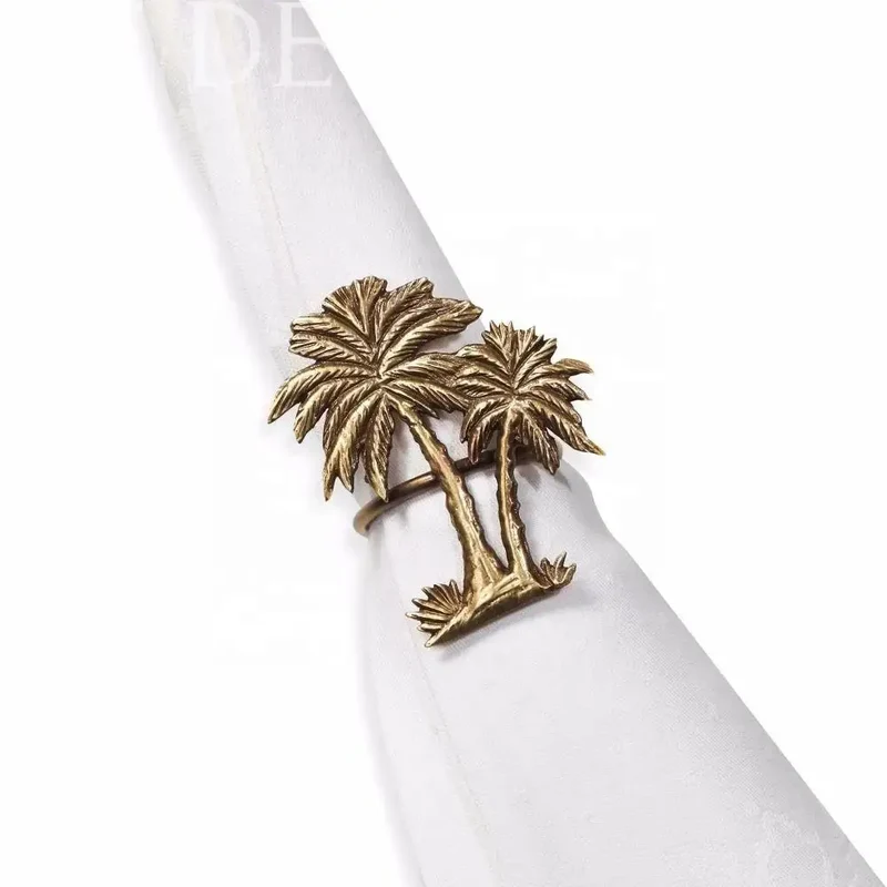 Servilleteros Palmeras Gold - Set de 4