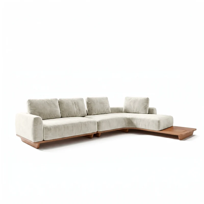 Sofá 3 Cuerpos Tucuma con Mesa Tela Beige - 3.76m a Confección